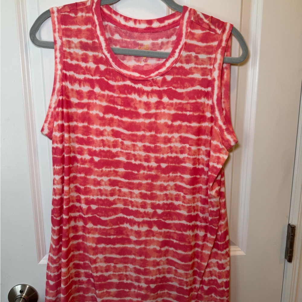 Elle Pink and White Striped Tank Top